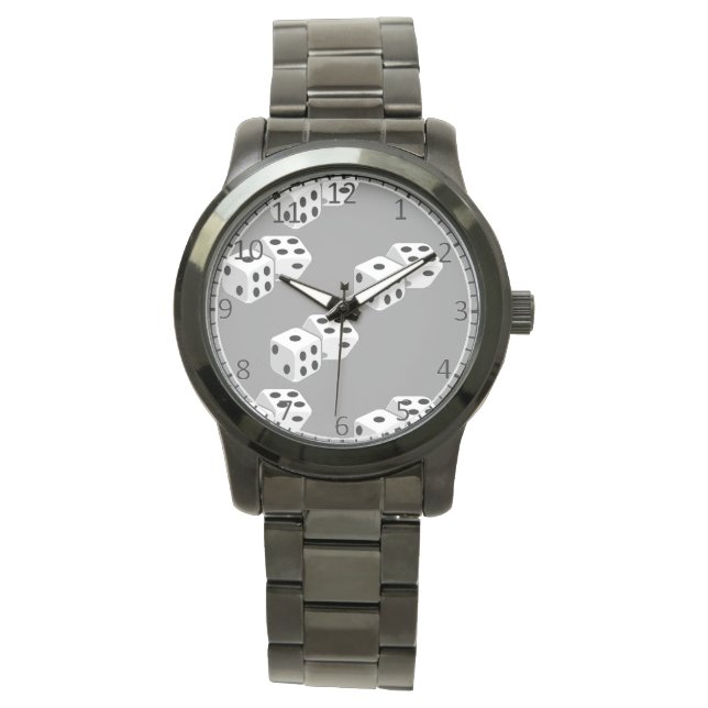 Dices on grått mönster armbandsur (Framsida)