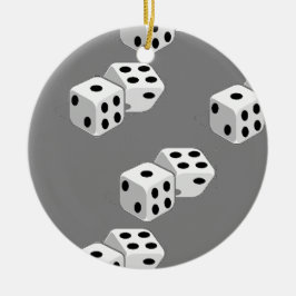 Dices on grått mönster julgransprydnad keramik