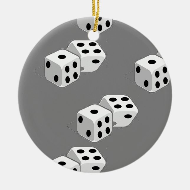Dices on grått mönster julgransprydnad keramik (Framsidan)