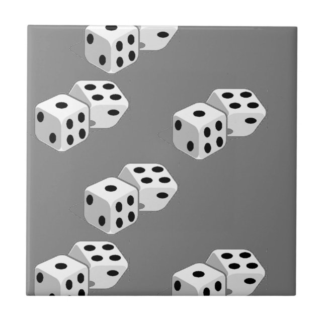 Dices on grått mönster kakelplatta (Framsidan)