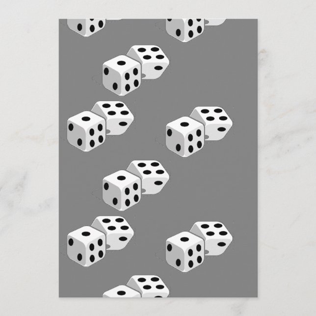 Dices on grått mönster rådkort (Framsida)