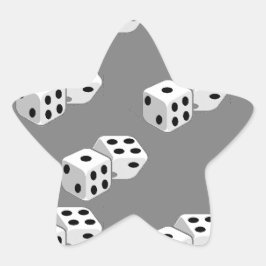 Dices on grått mönster stjärnformat klistermärke