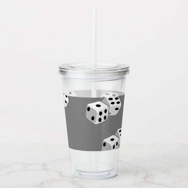 Dices on grått mönster take away mugg (Framsida)