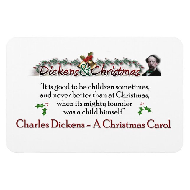Dickens A jul Sång Quote Magnet (Horisontell)