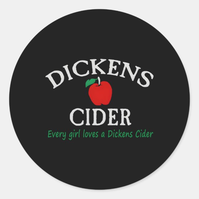 Dickens Cider Huva Runt Klistermärke (Framsida)