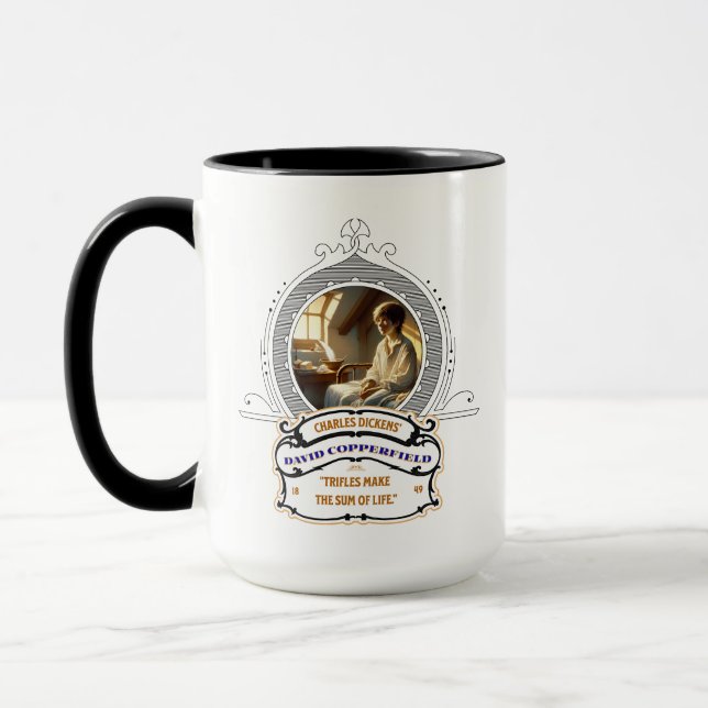 Dickens' David Copperfield Svart Mugg (Vänster)