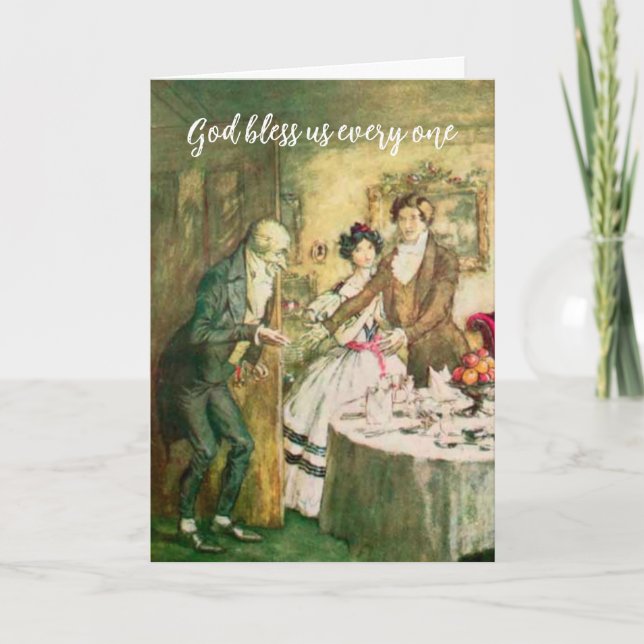 Dickens Scrooge Vintage Illustration-jul Kort (Framsida)
