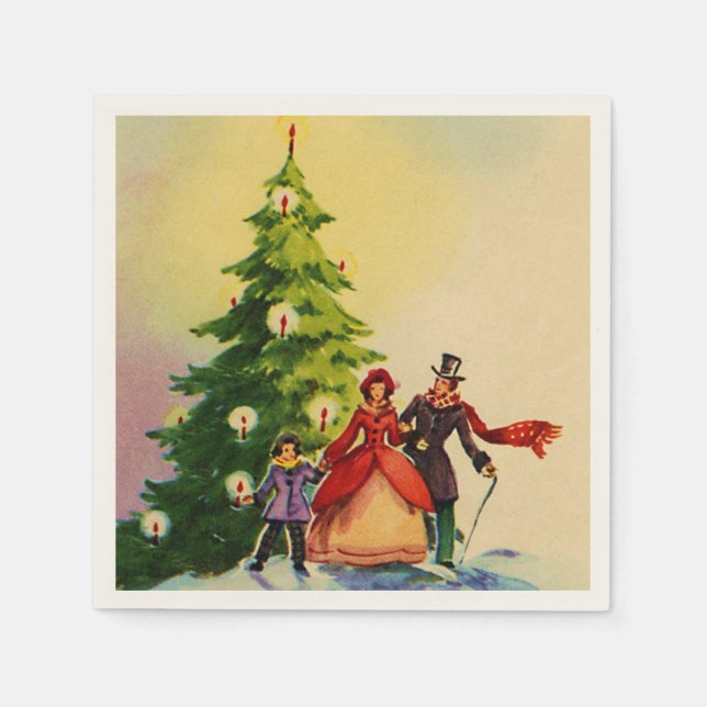 Dickens style Christmas illustration Pappersservett (Framsidan)