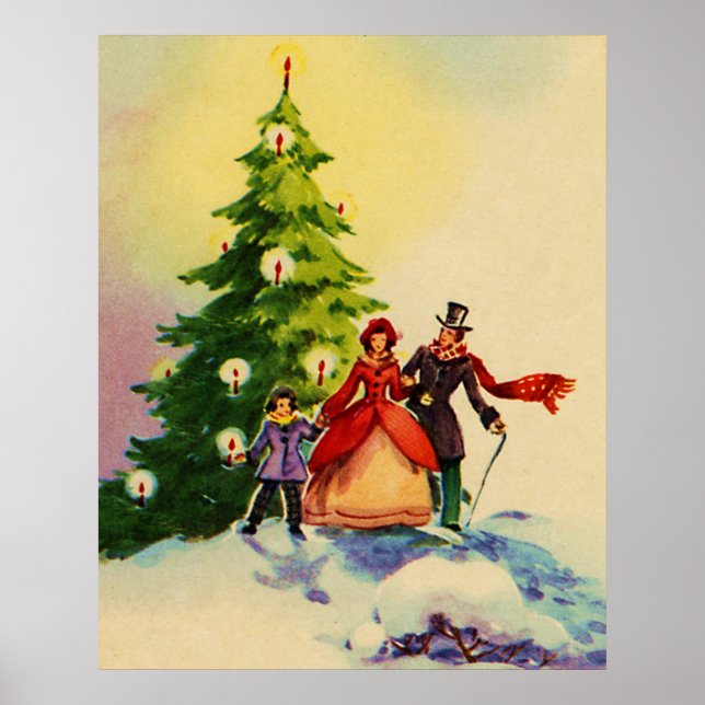 Dickens style Christmas illustration Poster (Framsidan)