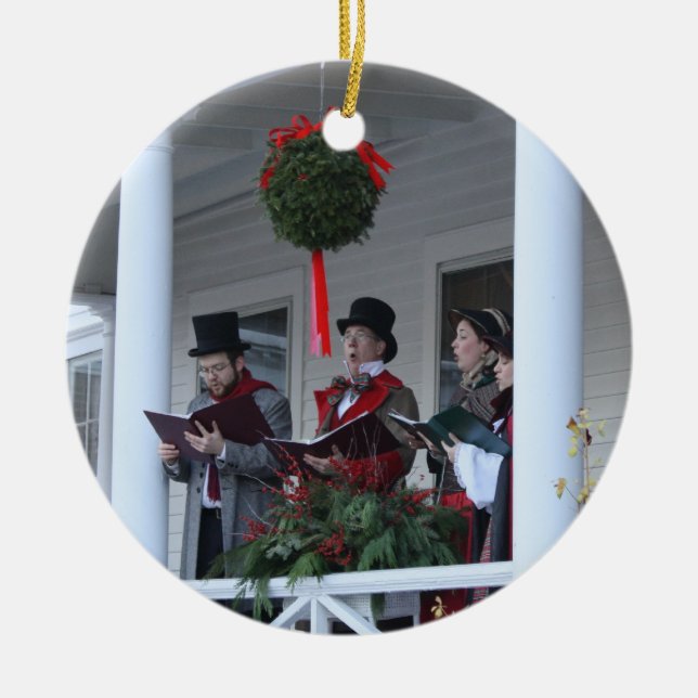 Dickensian Carolers Julgransprydnad Keramik (Framsidan)