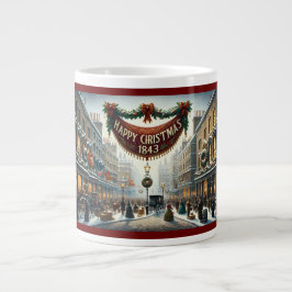Dickensian "Lycklig jul 1843" Mugg Jumbo Mugg