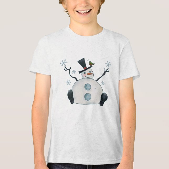Dicker Schneemann T Shirt (Framsida)