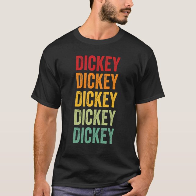 Dickey County North Dakota Rainbow Text Design T Shirt (Framsida)