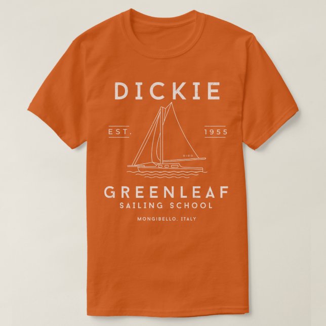 Dickie Greenleaf Sailing School Est 1955 modern vi T Shirt (Design framsida)