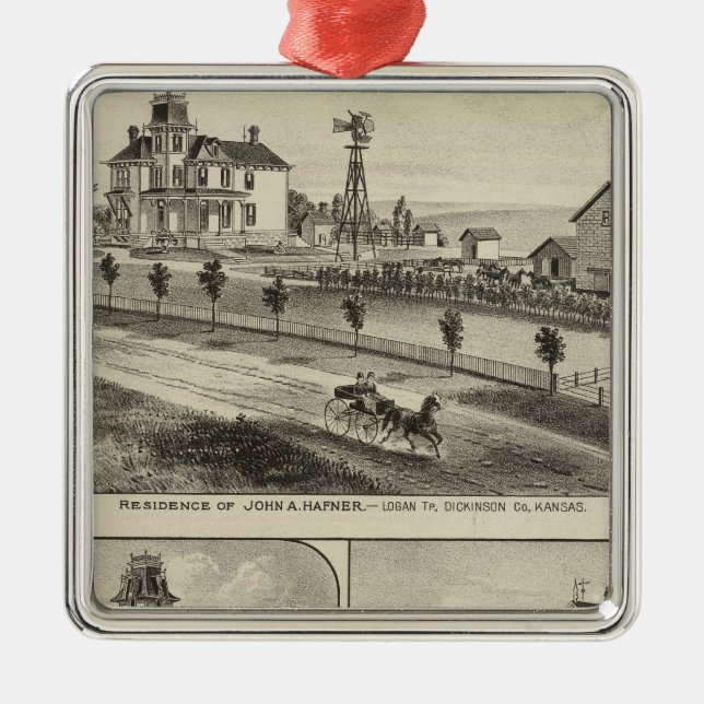 Dickinson County Residences, Kansas Julgransprydnad Metall (Framsidan)