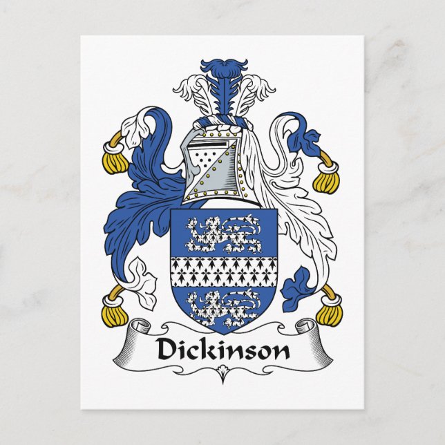 Dickinson Family Crest Vykort (Framsida)