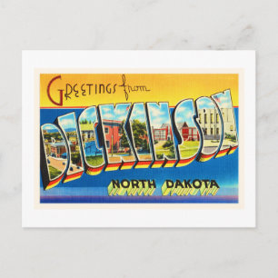 Dickinson North Dakota ND Vintage resor Souvenir Vykort