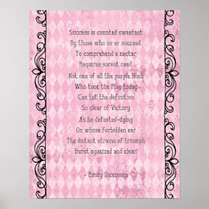 Dickinsons success Sweetest Dikt Rosa Poster