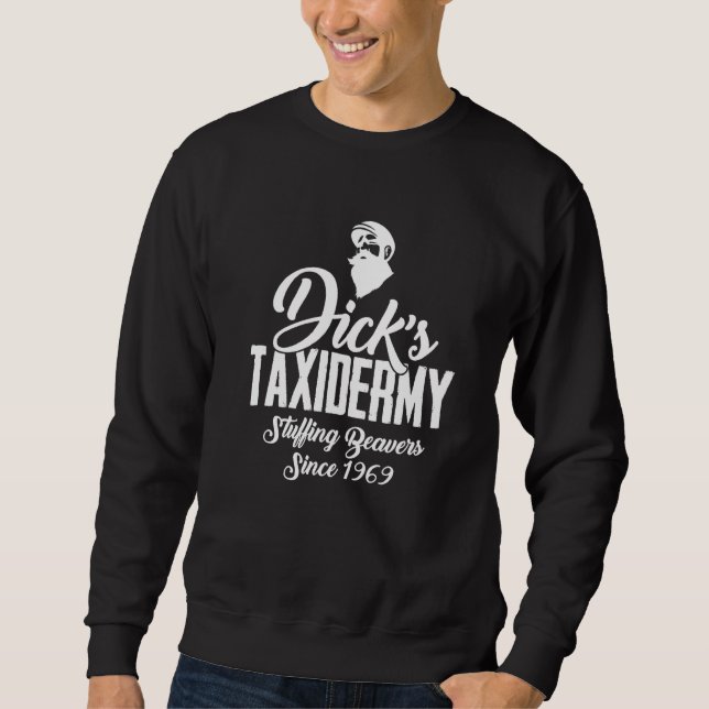Dicks Taxidermy stuffing Beavers sedan 1969 Retro Lång Ärmad Tröja (Framsida)