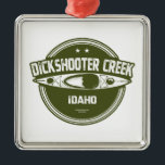 Dickshooter Bäck Idaho Kayaking Julgransprydnad Metall<br><div class="desc">Dickshooter Bäck börjar väster av Dickshooter, Idaho, och flödar söderut och skär en smal djup gorge genom det rullande platålandskapet tills det går med Djup Bäck. Vatten i Dickshooter upphör att flöda i slutet av vår till sommaren i tidigt, och lämnar bara bakom isolerat bassäng i den strömmade grusen. Den...</div>