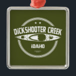 Dickshooter Bäck Idaho Kayaking Julgransprydnad Metall<br><div class="desc">Dickshooter Bäck börjar väster av Dickshooter, Idaho, och flödar söderut och skär en smal djup gorge genom det rullande platålandskapet tills det går med Djup Bäck. Vatten i Dickshooter upphör att flöda i slutet av vår till sommaren i tidigt, och lämnar bara bakom isolerat bassäng i den strömmade grusen. Den...</div>