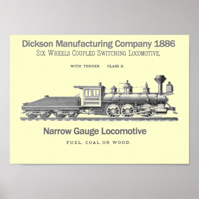 Dickson Switching Locomotive 1886 Poster (Framsidan)