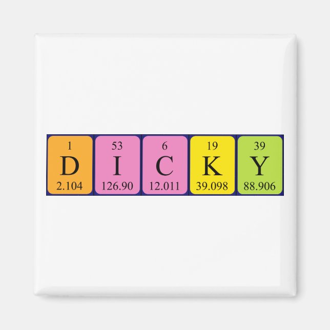 Dicky Periodisk bord namn magnet (Framsidan)