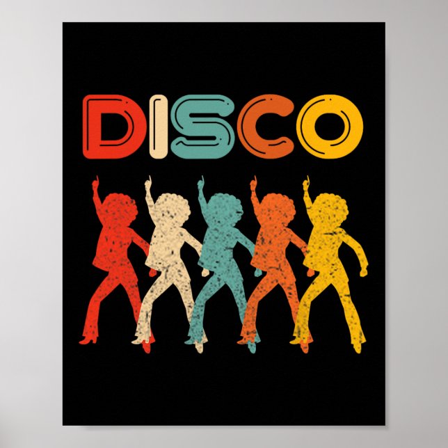 Dico 70s-disketterad Vintage Retro Dancing Poster (Framsidan)