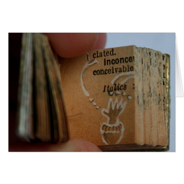DicofrAngle Miniature Bok Hand Teckning Card Hälsningskort (Framsidan Horizontal)