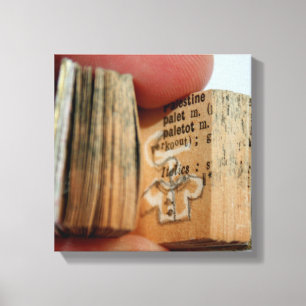 DicofrAngle Miniature Bok Jacka Teckning Canvas
