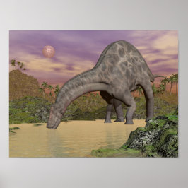 Dicraeosaurus dinosauaur-drickande - 3D-rendering Poster