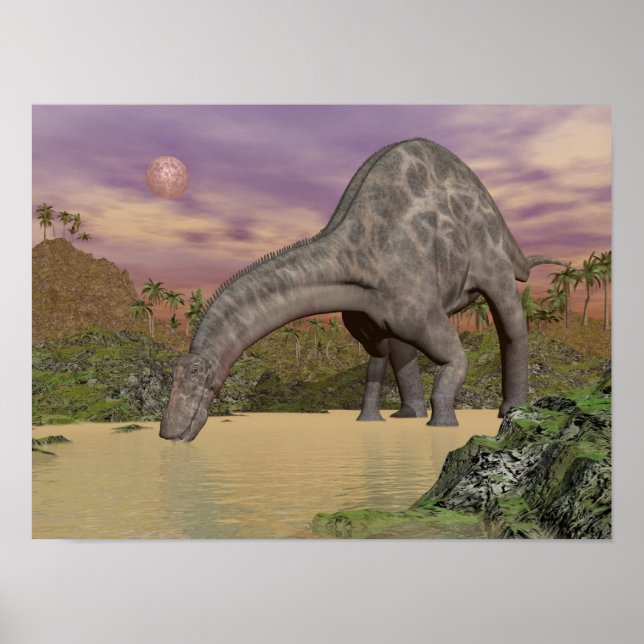 Dicraeosaurus dinosauaur-drickande - 3D-rendering Poster (Framsidan)