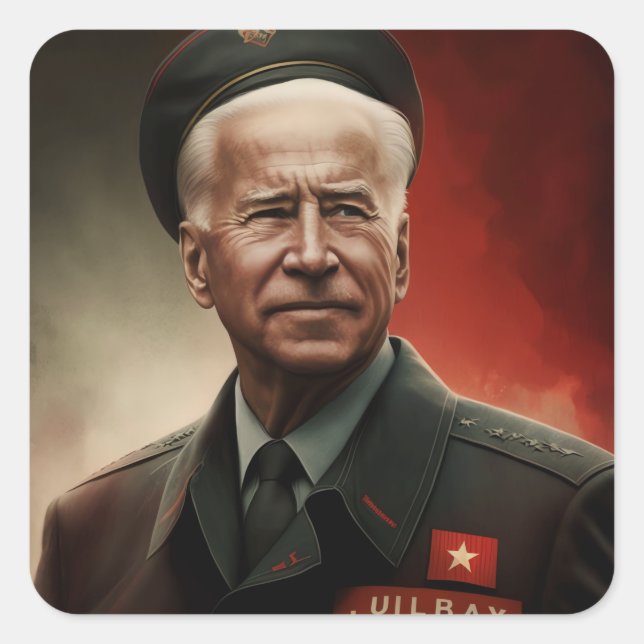 Dictator Joe Biden Fyrkantigt Klistermärke (Framsida)