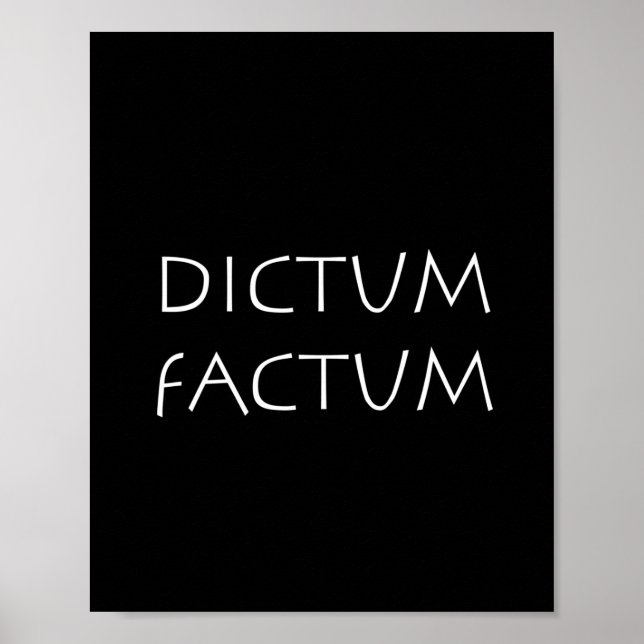 Dictum factum poster (Framsidan)