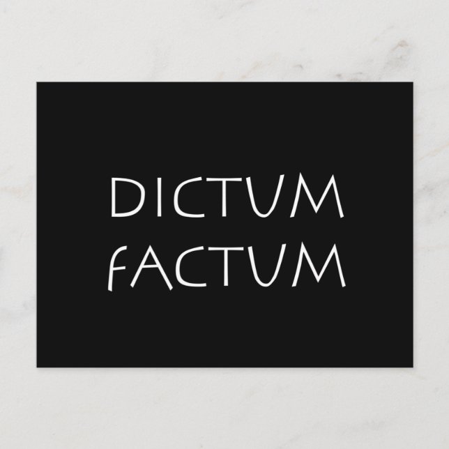 Dictum factum vykort (Framsida)