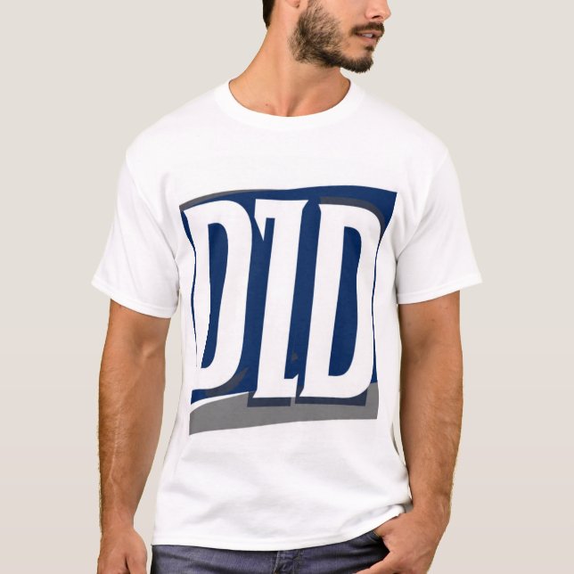 DID Fetstilad T-Shirt | Marinblå Bokstav Gra (Framsida)