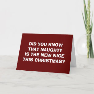 DID U KNOW NAUGHTY ÄR DEN NYA NICE DENNA CHRISTMAS HELGKORT