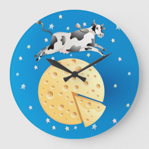 Diddle Diddle, Cow Jumpade över Måne Clock Stor Klocka