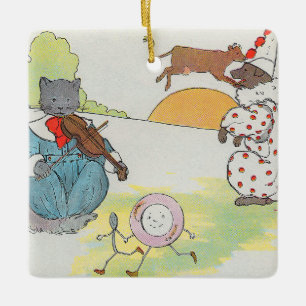 Diddle Diddle Diddle the Cat and Fiddle Rhyme Julgransprydnad Keramik