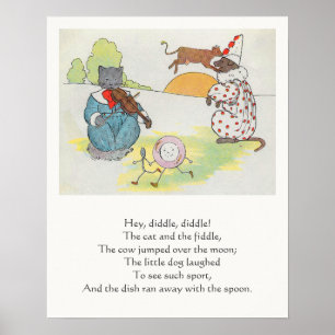 Diddle Diddle Diddle the Cat and Fiddle Rhyme Poster