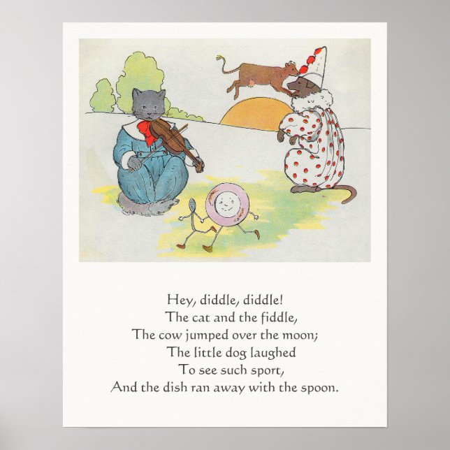 Diddle Diddle Diddle the Cat and Fiddle Rhyme Poster (Framsidan)