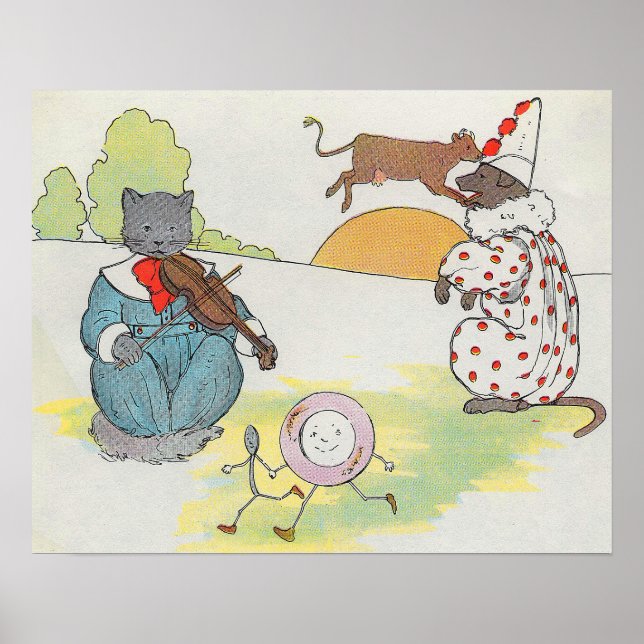 Diddle Diddle Diddle the Cat and Fiddle Rhyme Poster (Framsidan)