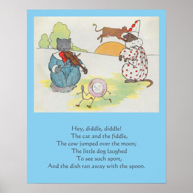Diddle Diddle Diddle the Cat and Fiddle Rhyme Poster (Framsidan)