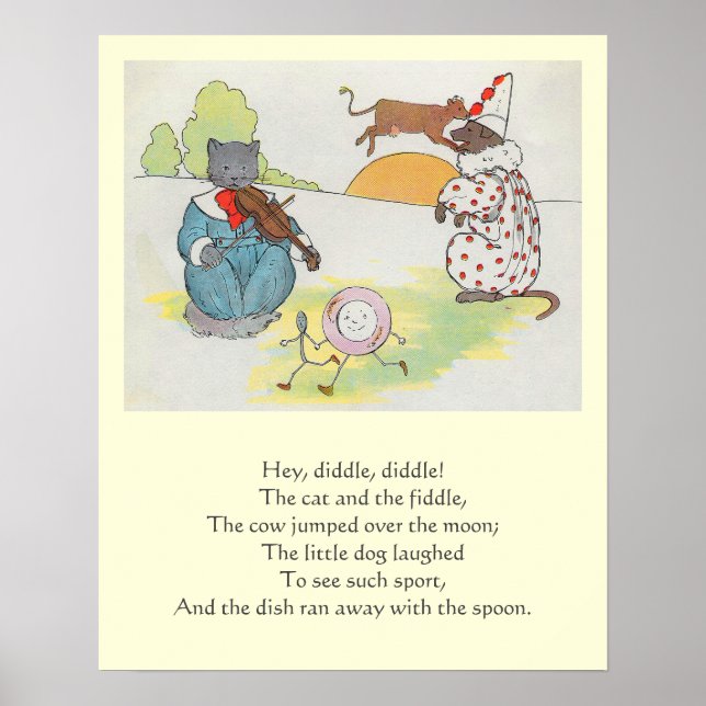 Diddle Diddle Diddle the Cat and Fiddle Rhyme Poster (Framsidan)
