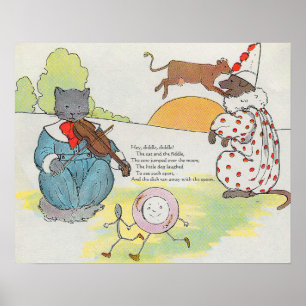 Diddle Diddle Diddle the Cat and Fiddle Rhyme Poster