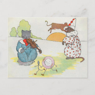 Diddle Diddle Diddle the Cat and Fiddle Rhyme Vykort