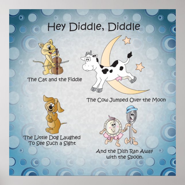 Diddle, Diddle Nursery Rhyme Art Poster (Framsidan)