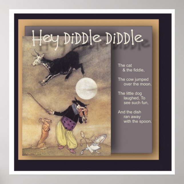Diddle Diddle Nursery Rhyme Poster (Framsidan)