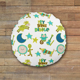 Diddle Diddle Nursery Rhyme Rund Kudde