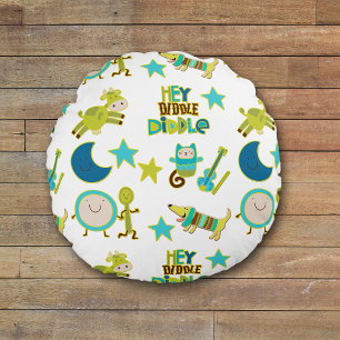 Diddle Diddle Nursery Rhyme Rund Kudde